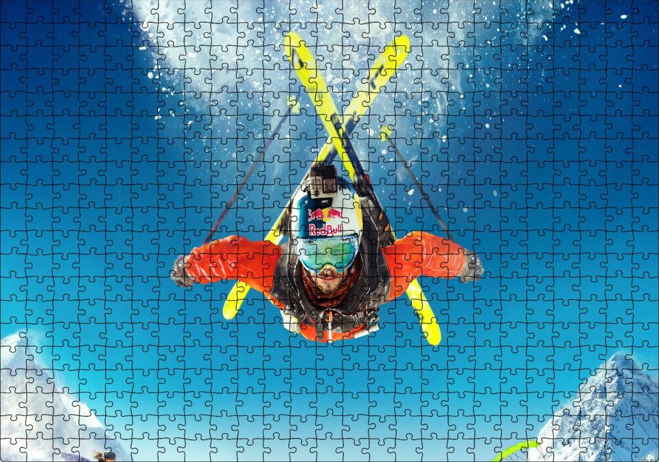 Uçan Kayakçı Spor Puzzle Yapboz MDF Ahşap 500 Parça 49 cm X 68 cm