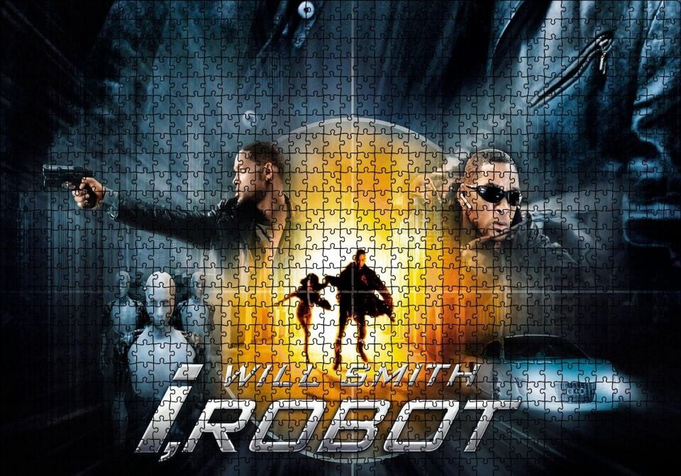 I, Robot Görsel Puzzle Yapboz MDF Ahşap 1000 Parça 49 cm X 68 cm