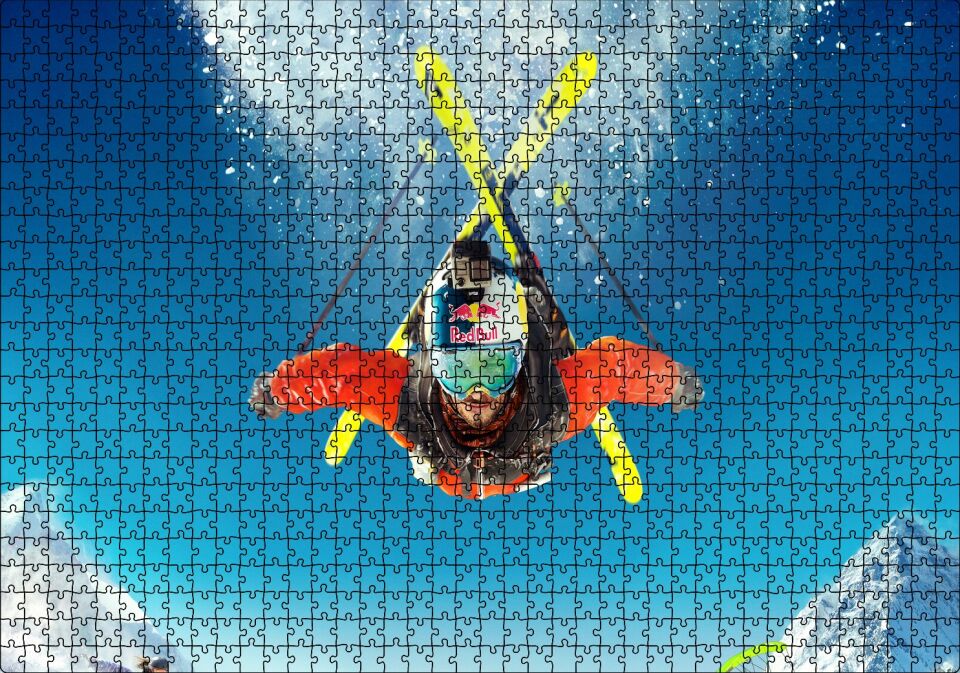 Uçan Kayakçı Spor Puzzle Yapboz MDF Ahşap 1000 Parça 49 cm X 68 cm