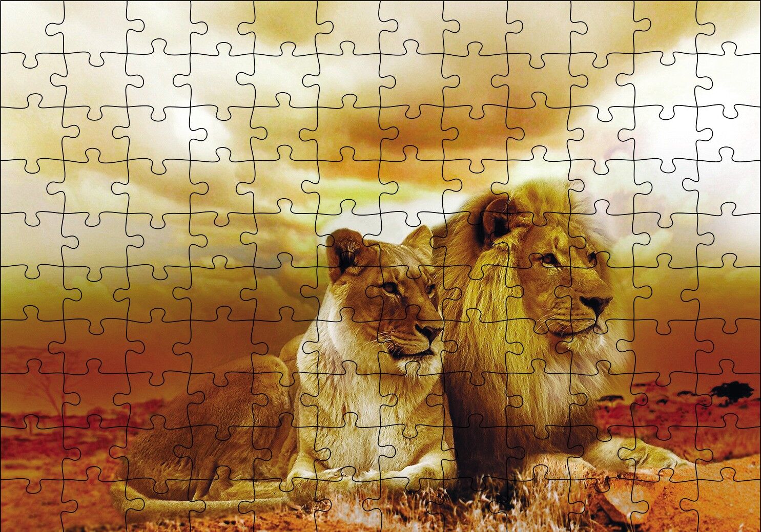 Hayat Arkadaşları Puzzle Yapboz MDF Ahşap 120 Parça 24 cm X 34 cm