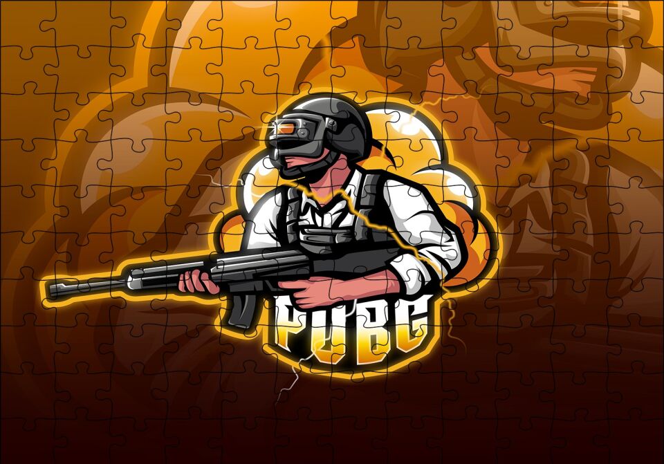 PUBG Fan Art Puzzle Yapboz MDF Ahşap 120 Parça 24 cm X 34 cm