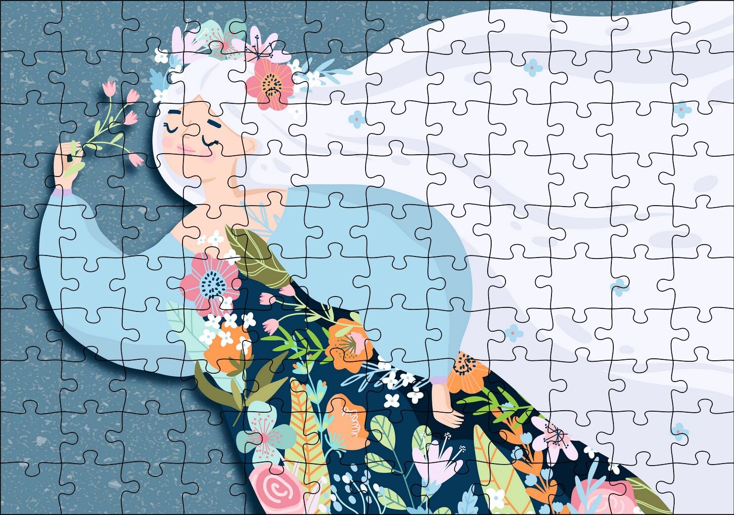 Uluslararası Kadınlar Günü Görseli Çizim Puzzle Yapboz MDF Ahşap 120 Parça 24 cm X 34 cm