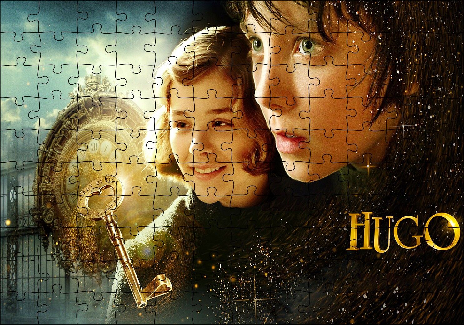 Hipster Kedi Kahve ve Gazetesiyle Puzzle Yapboz MDF Ahşap