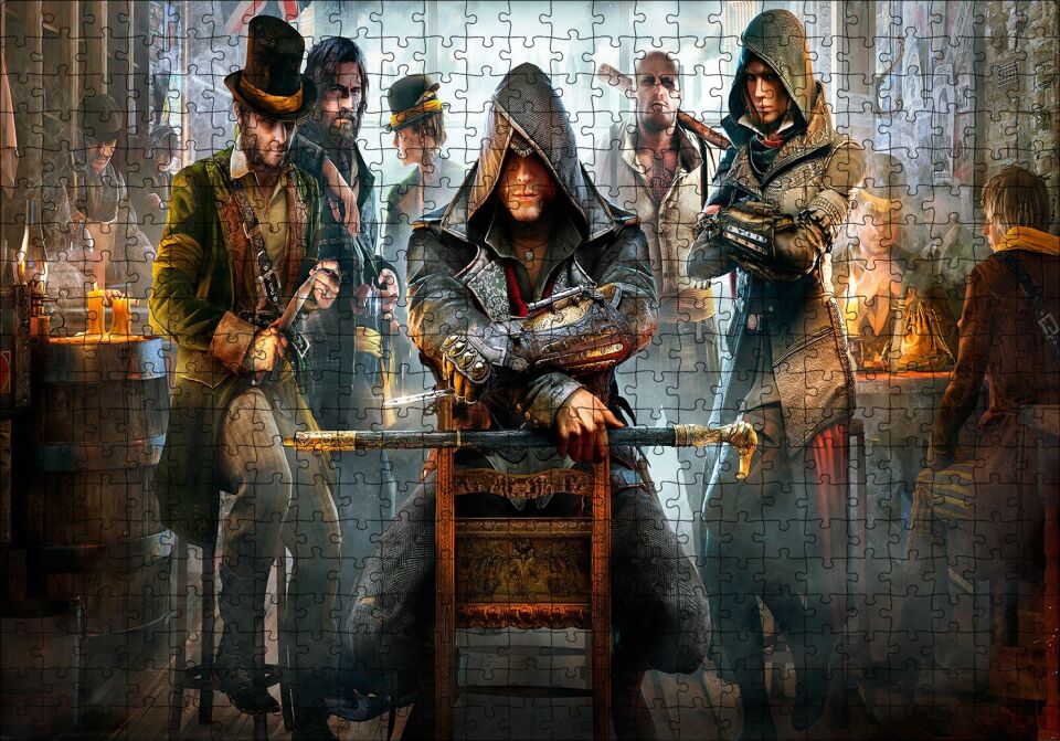 Assassins Creed Eski Meyhanede Bir Sahne Puzzle Yapboz MDF Ahşap 500 Parça 49 cm X 68 cm