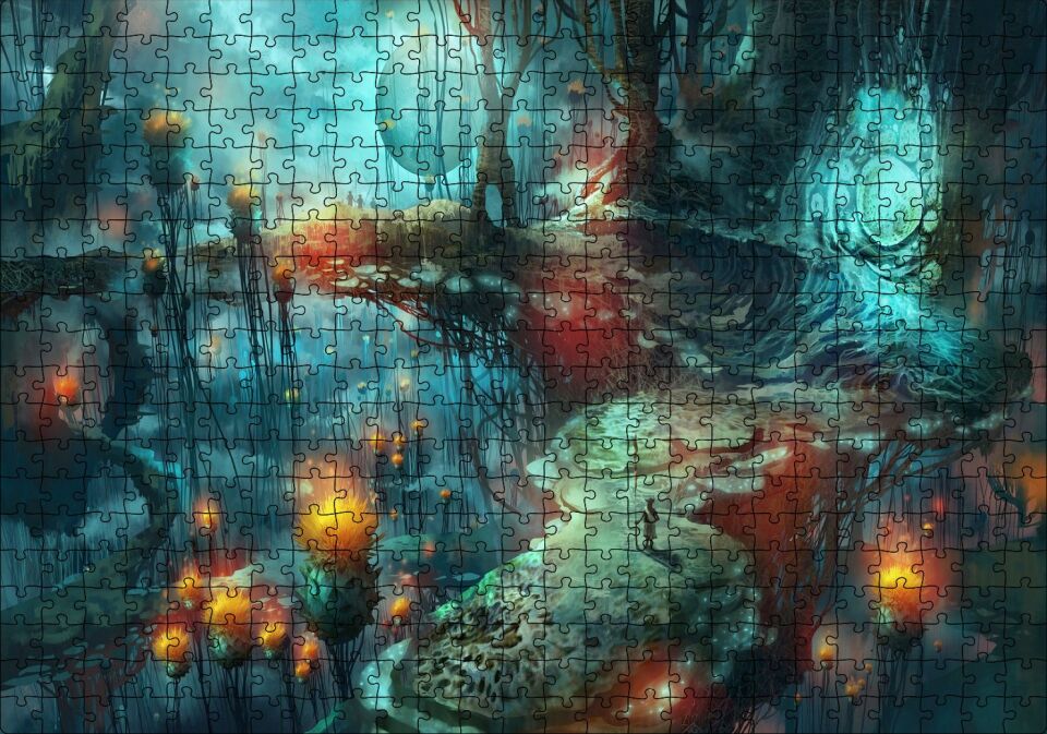 Fantezi Resim Sanatı Doğa Görseli Puzzle Yapboz MDF Ahşap 500 Parça 49 cm X 68 cm