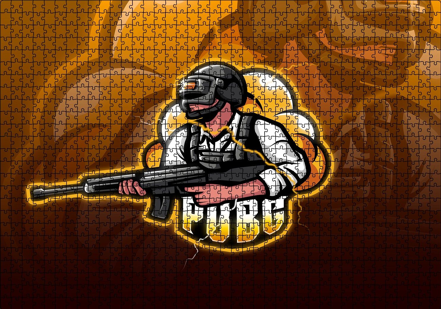PUBG Fan Art Puzzle Yapboz MDF Ahşap 1000 Parça 49 cm X 68 cm