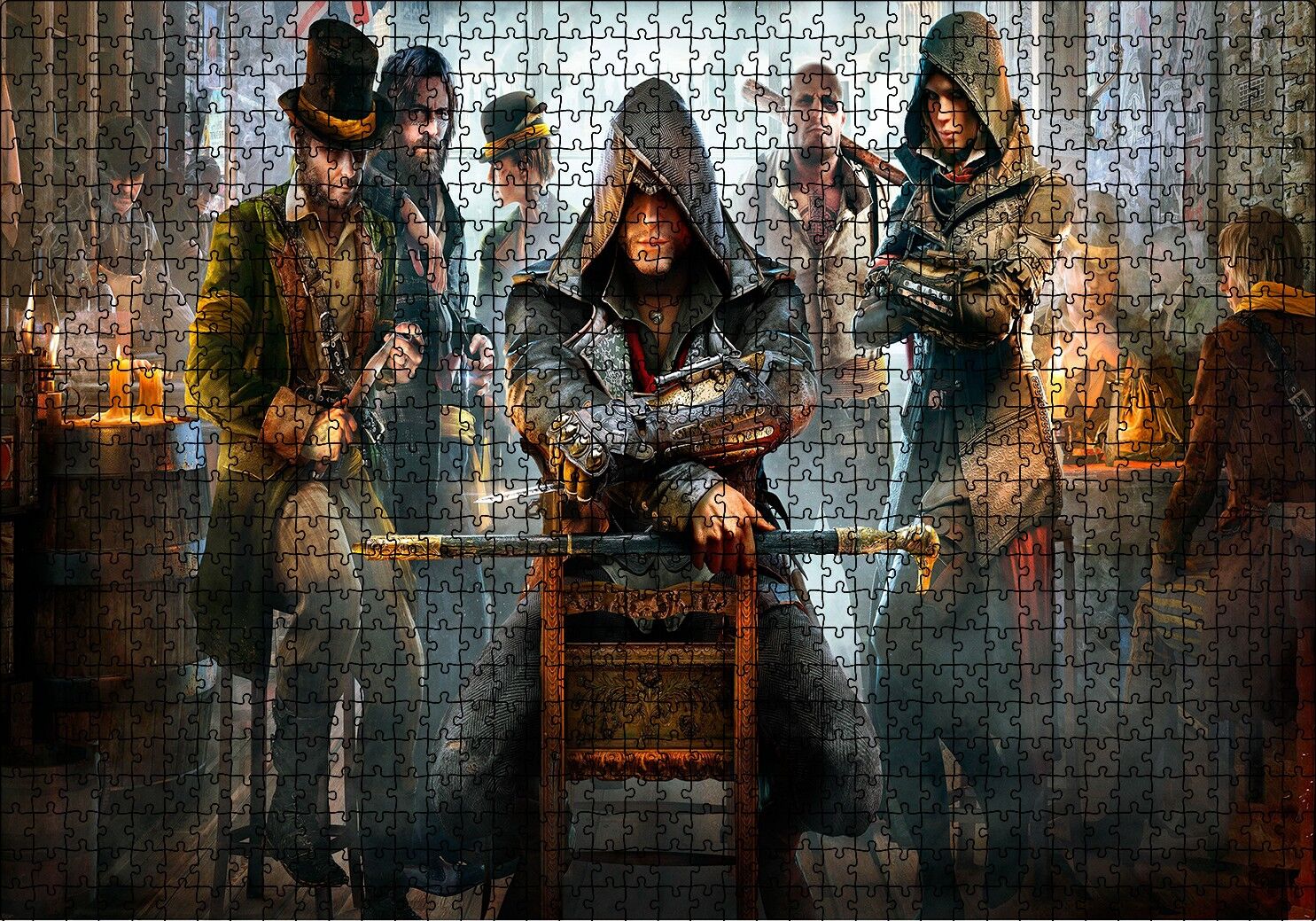 Assassins Creed Eski Meyhanede Bir Sahne Puzzle Yapboz MDF Ahşap 1000 Parça 49 cm X 68 cm