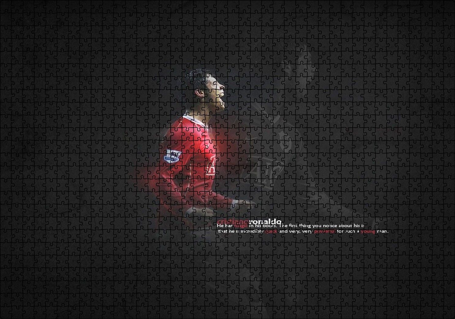 Cristiano Ronaldo Şeffaf Yansıma Arka Plan Puzzle Yapboz MDF Ahşap 1000 Parça 49 cm X 68 cm