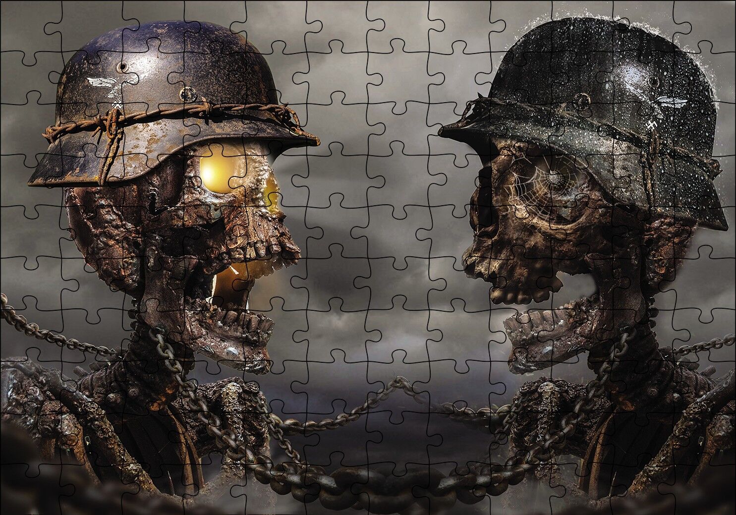 Miferli İskelet Askerler Puzzle Yapboz MDF Ahşap