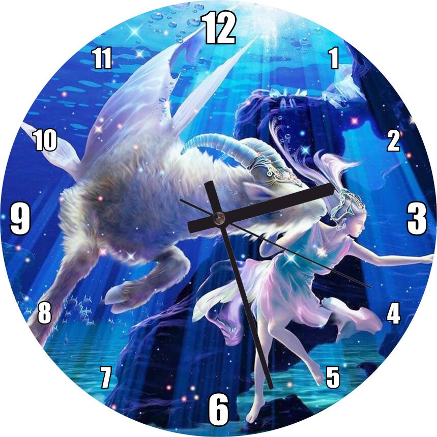 Perisi ve Koç Burcu Görseli Görseli Mdf Ahşap Duvar Saati