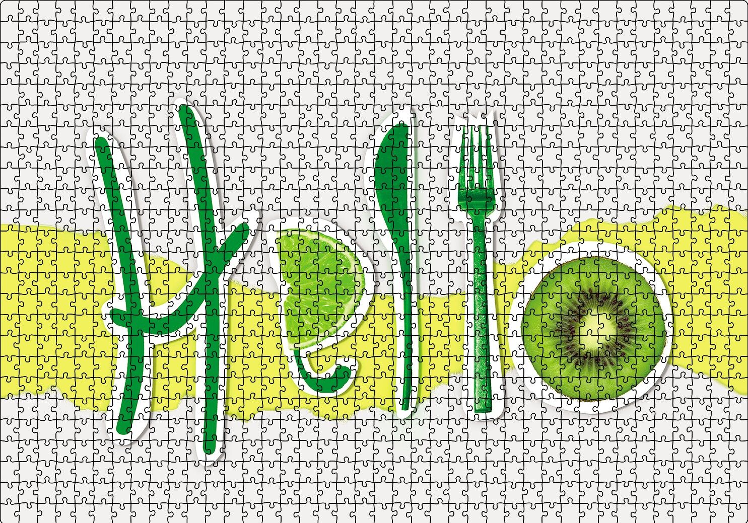 Hello Foods Puzzle Yapboz MDF Ahşap 1000 Parça 49 cm X 68 cm