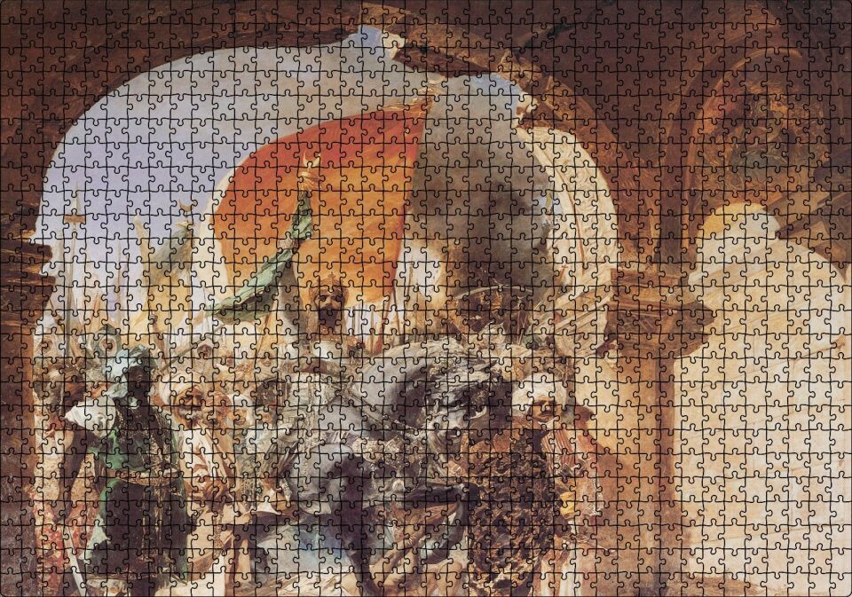 Fatih Sultan Mehmet İstanbulun Fetihi Puzzle Yapboz MDF Ahşap 1000 Parça 49 cm X 68 cm