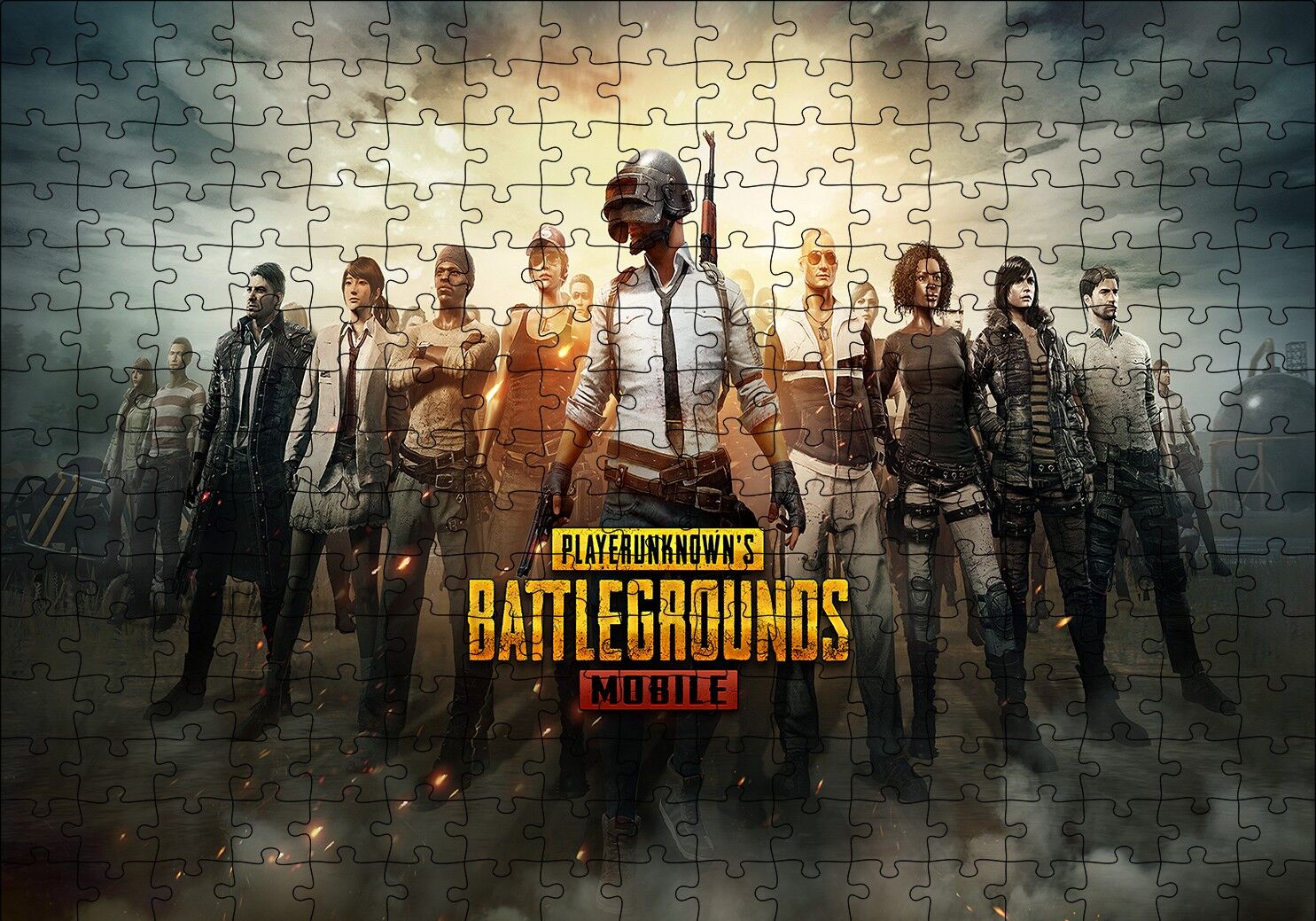 PUBG Poster Puzzle Yapboz MDF Ahşap 255 Parça 34 cm X 49 cm