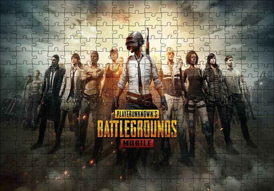 PUBG Poster Puzzle Yapboz MDF Ahşap 255 Parça 34 cm X 49 cm