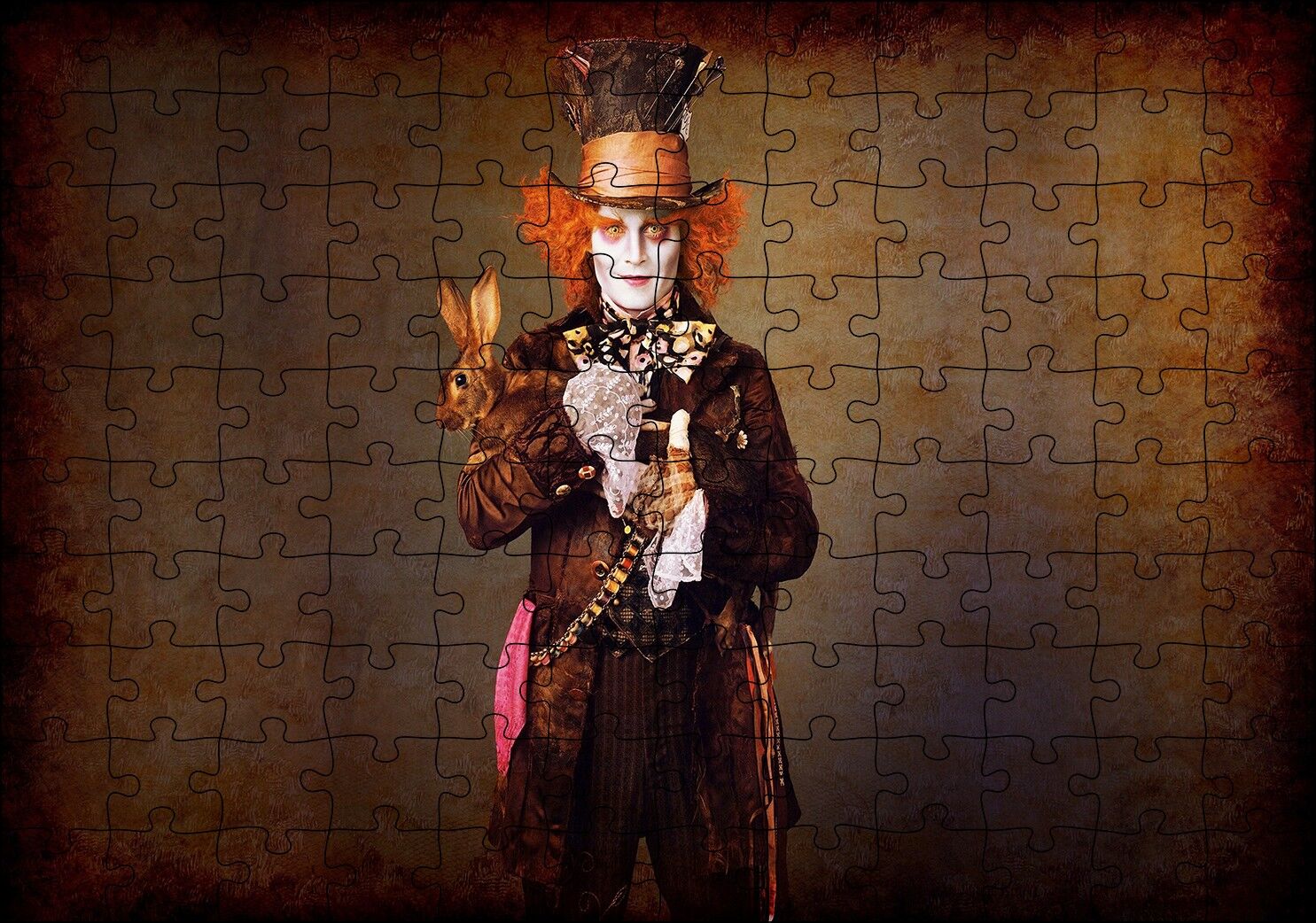 Johnny Depp Alice Harikalar Diyarında Puzzle Yapboz MDF Ahşap