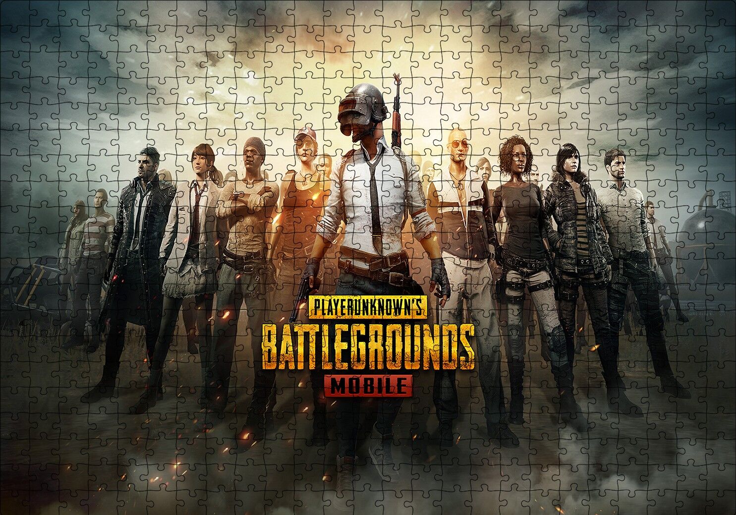 PUBG Poster Puzzle Yapboz MDF Ahşap 500 Parça 49 cm X 68 cm
