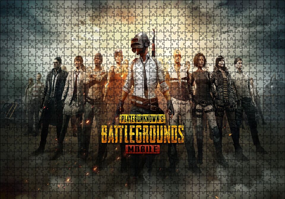 PUBG Poster Puzzle Yapboz MDF Ahşap 1000 Parça 49 cm X 68 cm