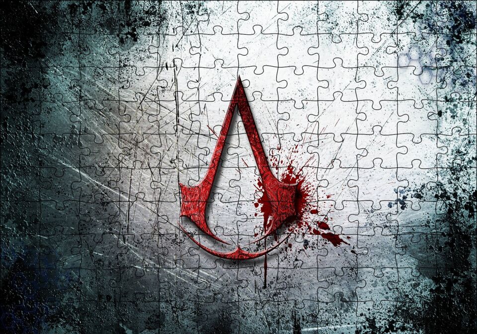 Assassins Creed Logo Puzzle Yapboz MDF Ahşap 120 Parça 24 cm X 34 cm