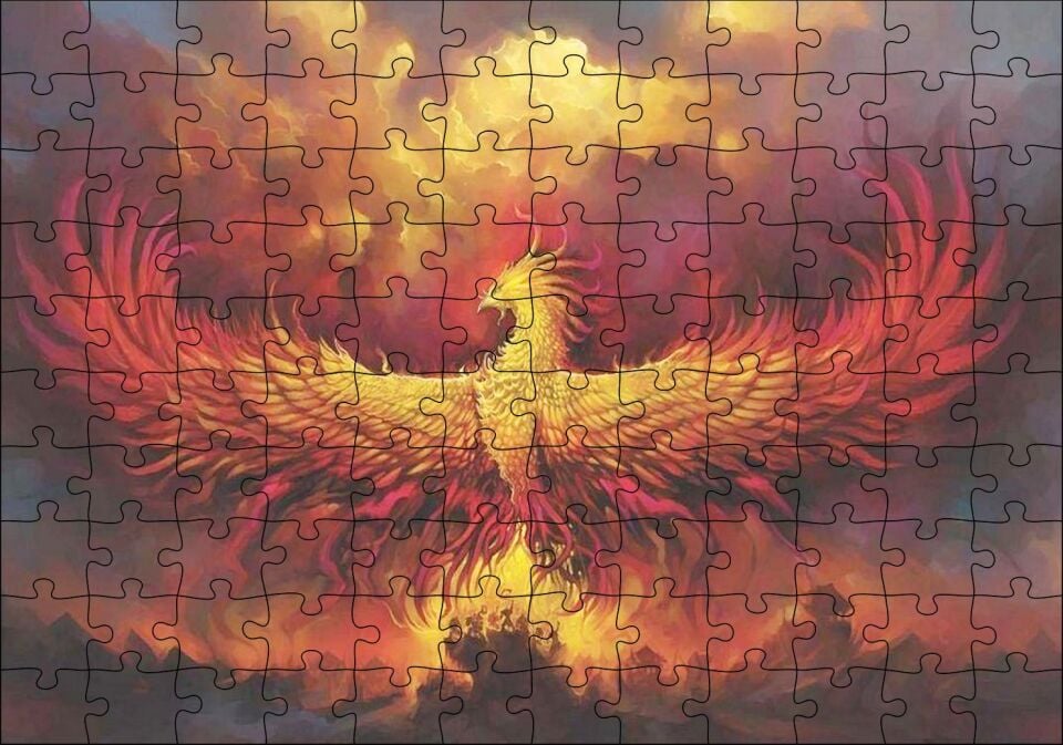 Zümrüdü Anka Karanlık Fantazi Puzzle Yapboz MDF Ahşap 120 Parça 24 cm X 34 cm