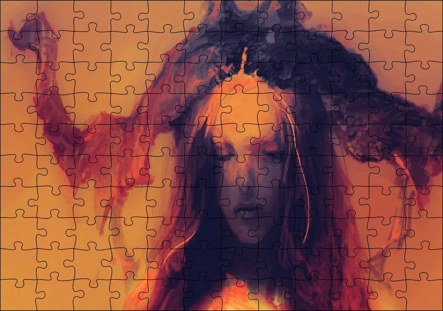Ürpertici Karanlık Minimalizm Görseli Puzzle Yapboz MDF Ahşap 120 Parça 24 cm X 34 cm