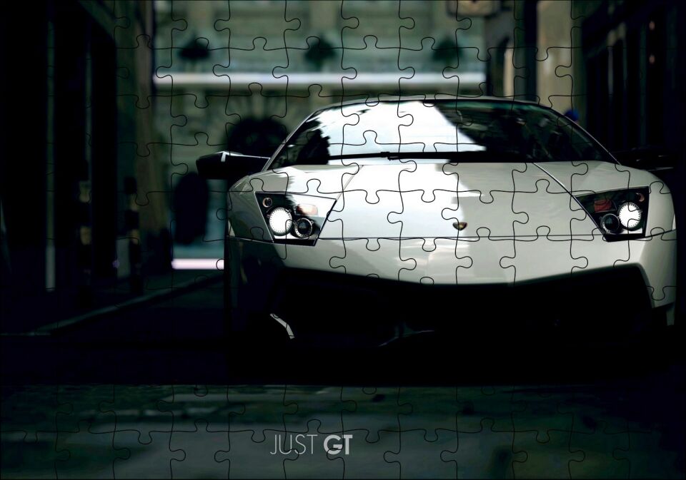 Lamborghini GT Flu Arkaplan Puzzle Yapboz MDF Ahşap