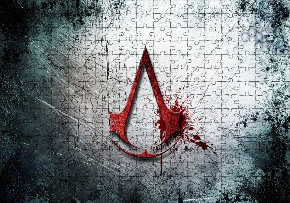 Assassins Creed Logo Puzzle Yapboz MDF Ahşap 255 Parça 34 cm X 49 cm