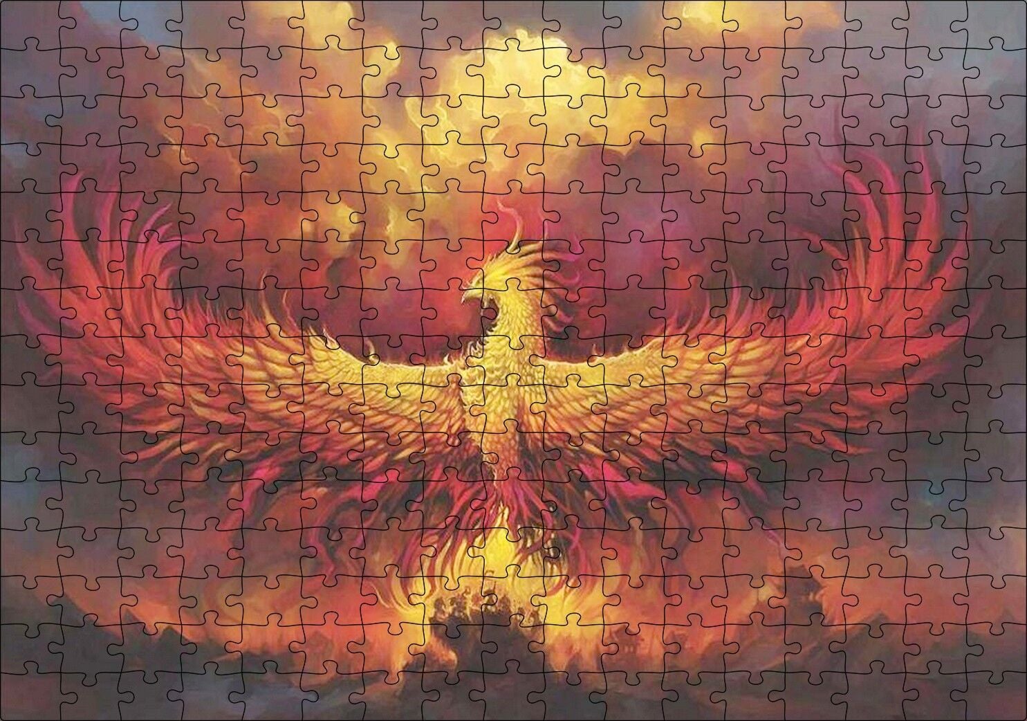 Zümrüdü Anka Karanlık Fantazi Puzzle Yapboz MDF Ahşap 255 Parça 34 cm X 49 cm