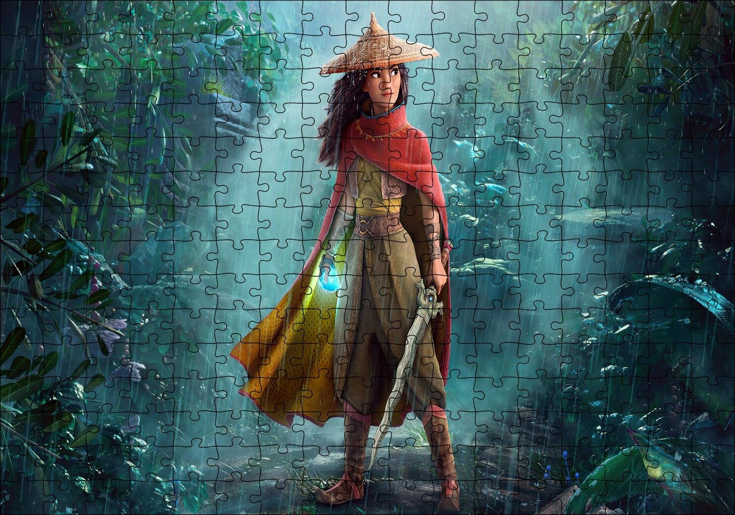 Raya ve Son Ejderha Puzzle Yapboz MDF Ahşap 255 Parça 34 cm X 49 cm