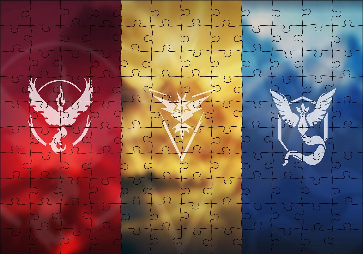 Pokemon Go Takım Bayrakları Puzzle Yapboz MDF Ahşap