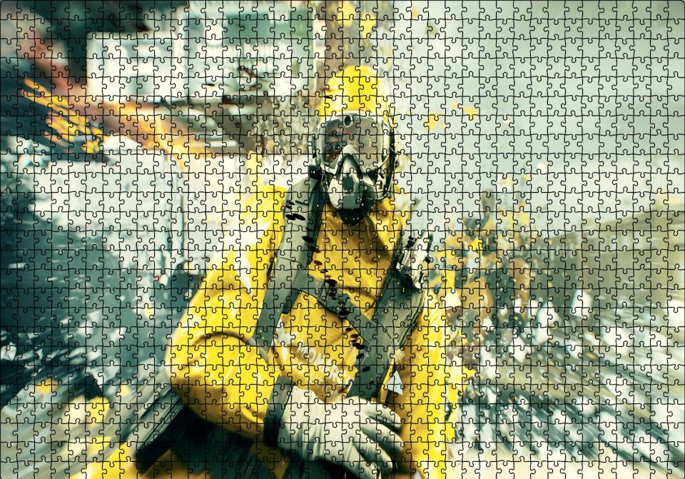 Quantum Break Maskeli Adam Puzzle Yapboz MDF Ahşap 1000 Parça 49 cm X 68 cm
