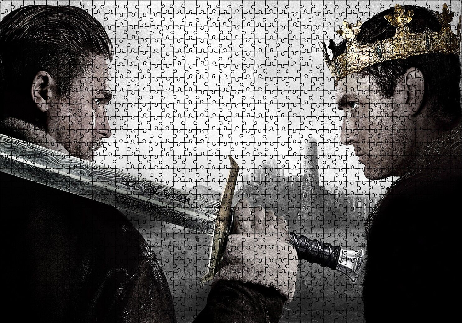 King Arthur Charlie Hunnam ve Jude Law Puzzle Yapboz MDF Ahşap 1000 Parça 49 cm X 68 cm