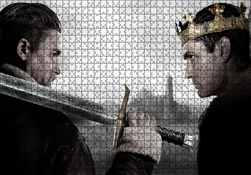 King Arthur Charlie Hunnam ve Jude Law Puzzle Yapboz MDF Ahşap 1000 Parça 49 cm X 68 cm