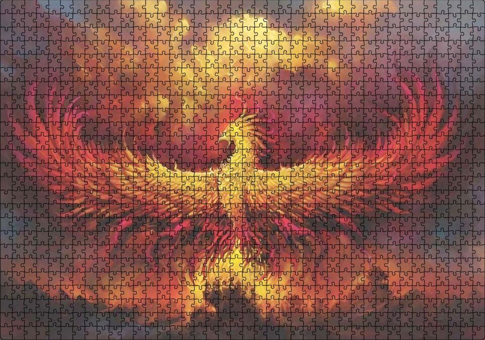 Zümrüdü Anka Karanlık Fantazi Puzzle Yapboz MDF Ahşap 1000 Parça 49 cm X 68 cm