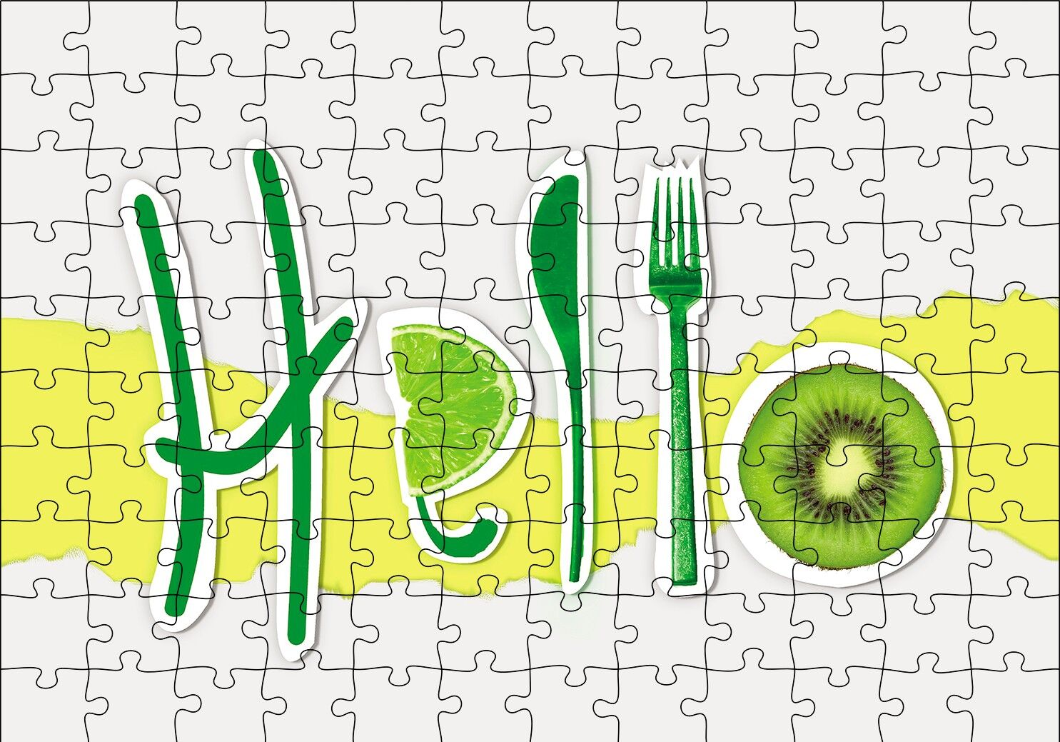 Hello Foods Puzzle Yapboz MDF Ahşap