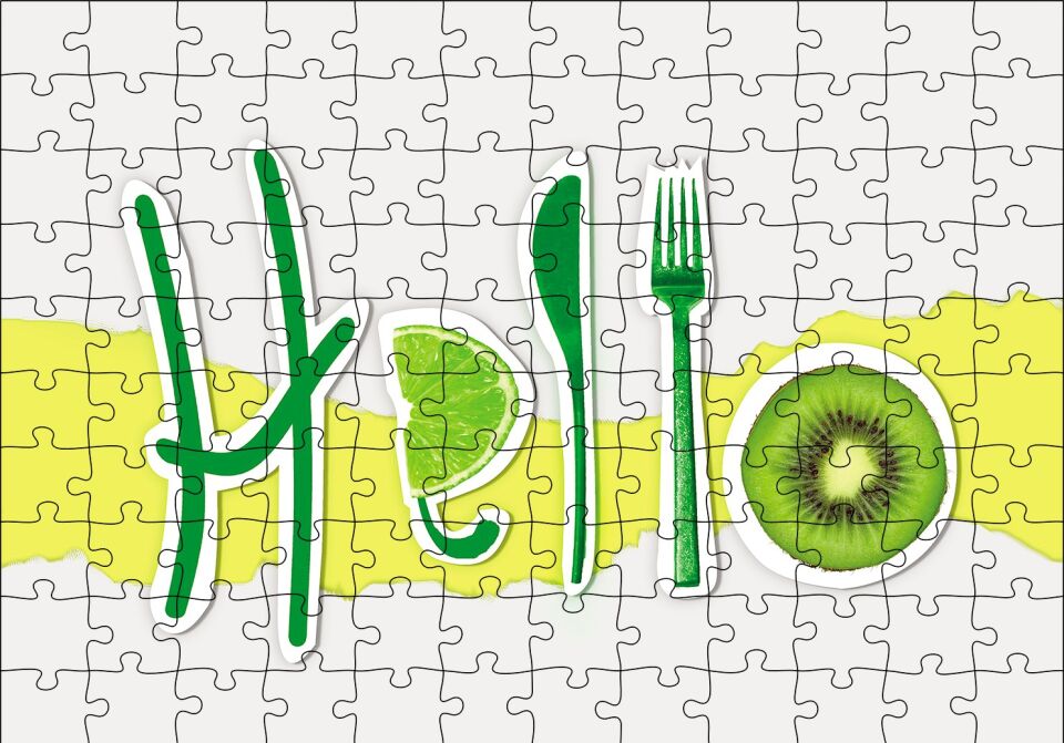 Hello Foods Puzzle Yapboz MDF Ahşap