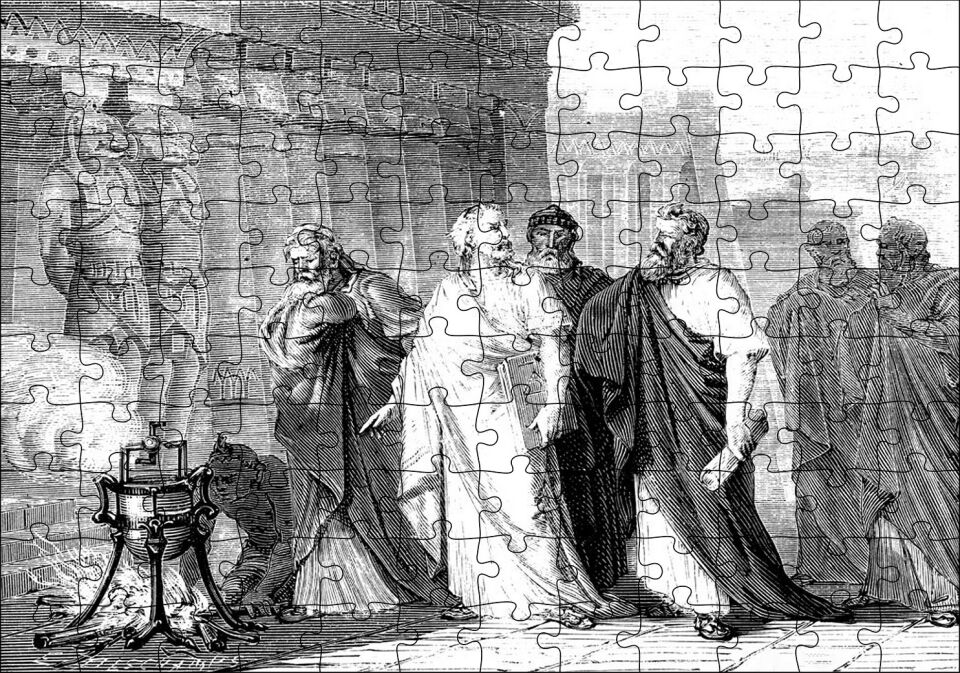 Antik Dünyada Bilimsel Düşüncenin Evrimi Puzzle Yapboz MDF Ahşap 120 Parça 24 cm X 34 cm