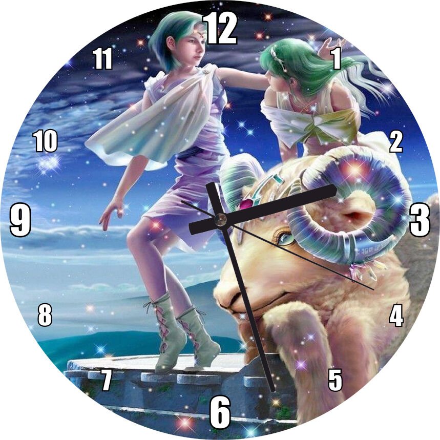 Koç Burcu Görseli Mdf Ahşap Duvar Saati