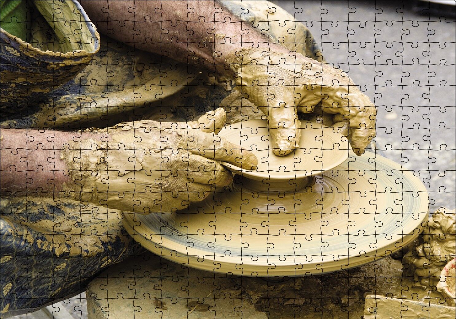 Çömlek Ustası Puzzle Yapboz MDF Ahşap 255 Parça 34 cm X 49 cm