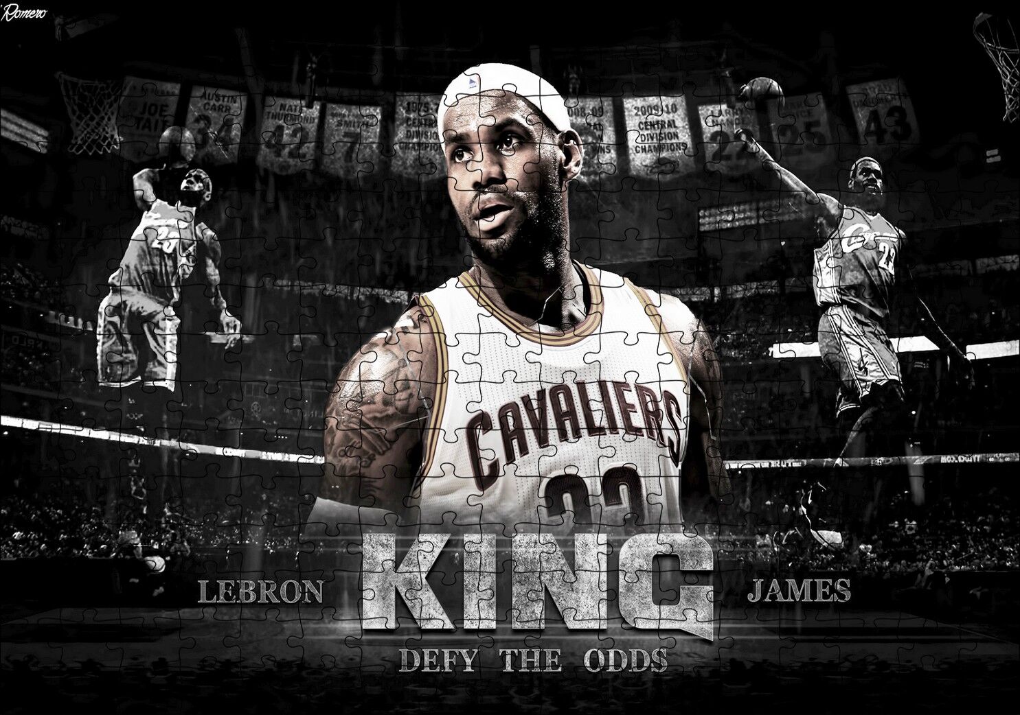 Lebron James Cleveland Cavaliers Kral Puzzle Yapboz MDF Ahşap 255 Parça 34 cm X 49 cm