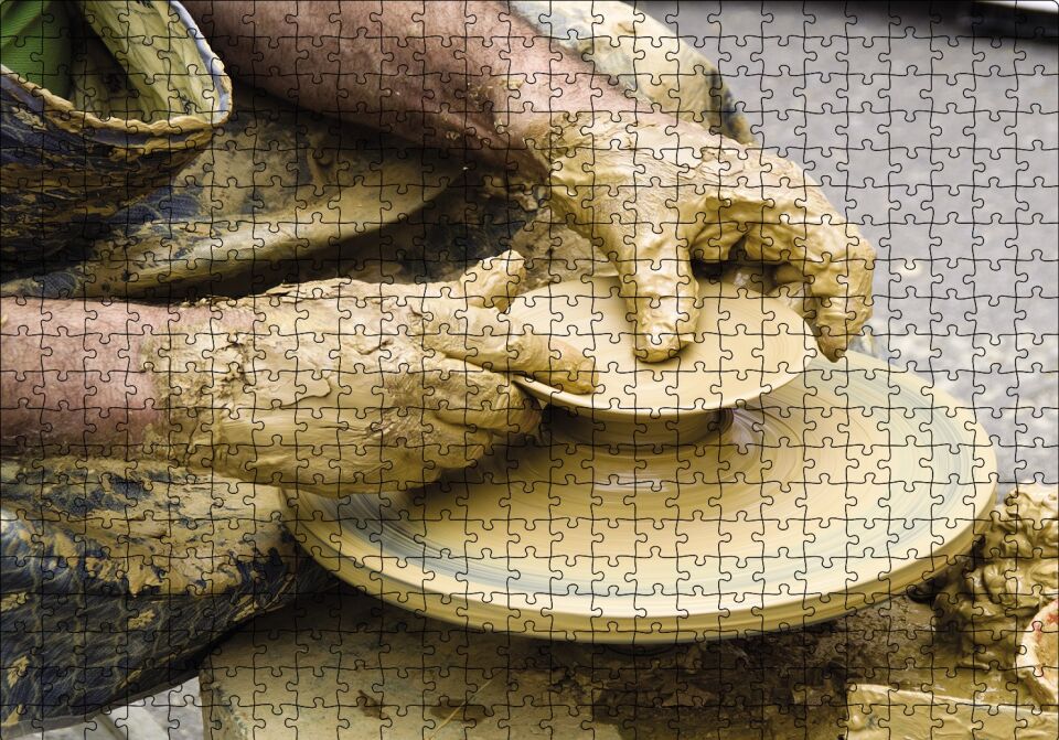 Çömlek Ustası Puzzle Yapboz MDF Ahşap 500 Parça 49 cm X 68 cm