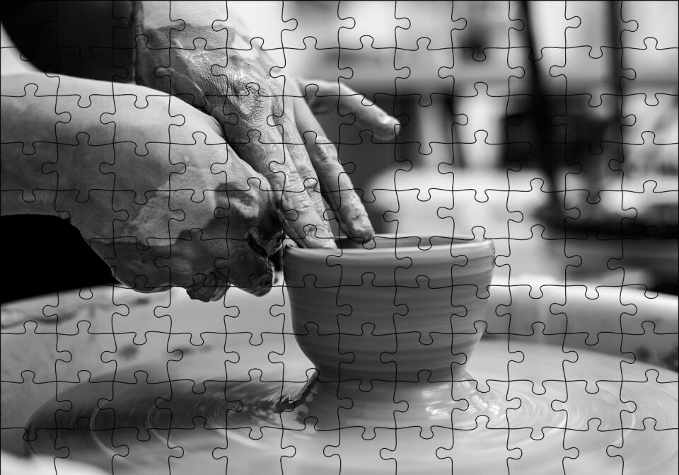 Çömlekçilik Puzzle Yapboz MDF Ahşap 120 Parça 24 cm X 34 cm