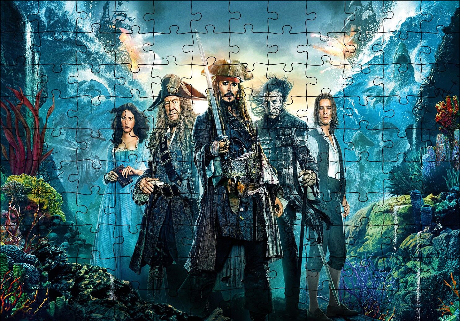 Karayip Korsanları Görseli Puzzle Yapboz MDF Ahşap 120 Parça 24 cm X 34 cm