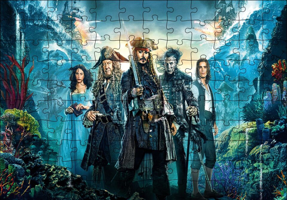 Karayip Korsanları Görseli Puzzle Yapboz MDF Ahşap 120 Parça 24 cm X 34 cm