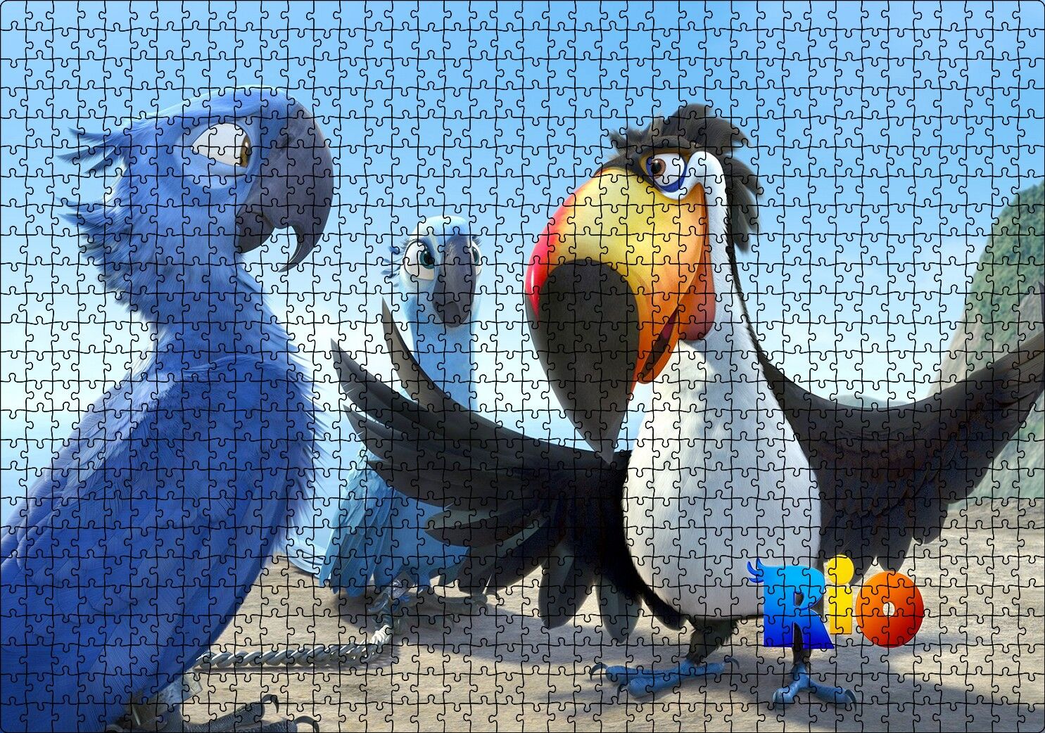 Rio Macerası Papağanlar Puzzle Yapboz MDF Ahşap 1000 Parça 49 cm X 68 cm