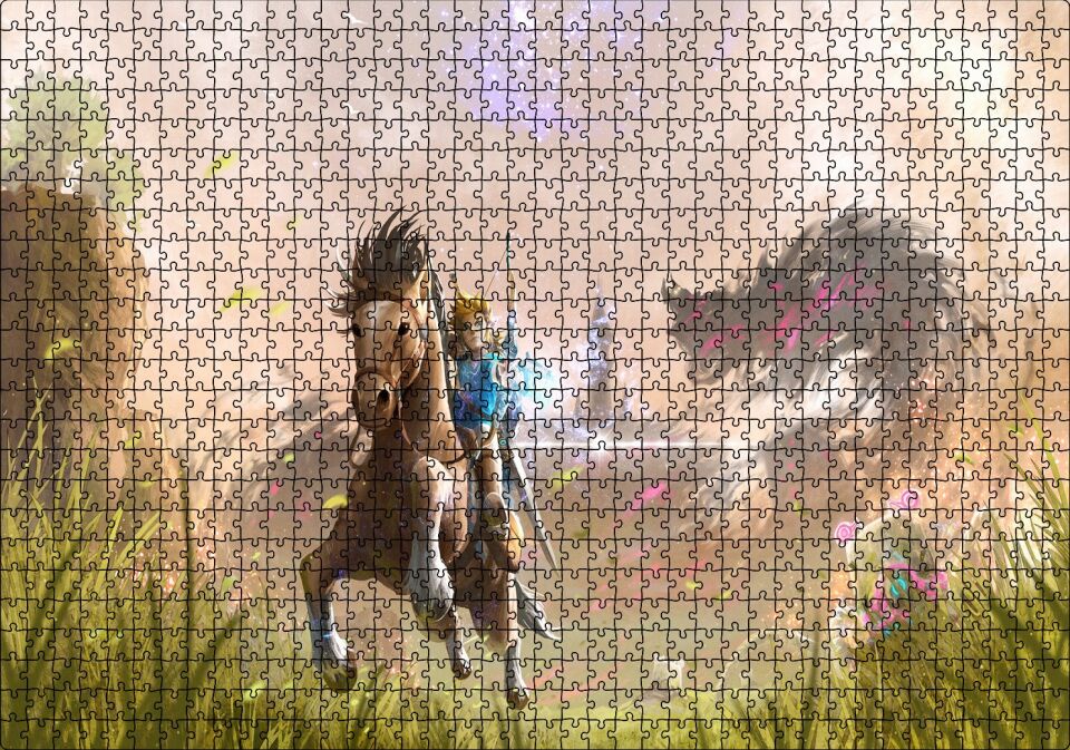 Vahşi Zelda Nefesi Efsanesi Görseli Puzzle Yapboz MDF Ahşap 1000 Parça 49 cm X 68 cm
