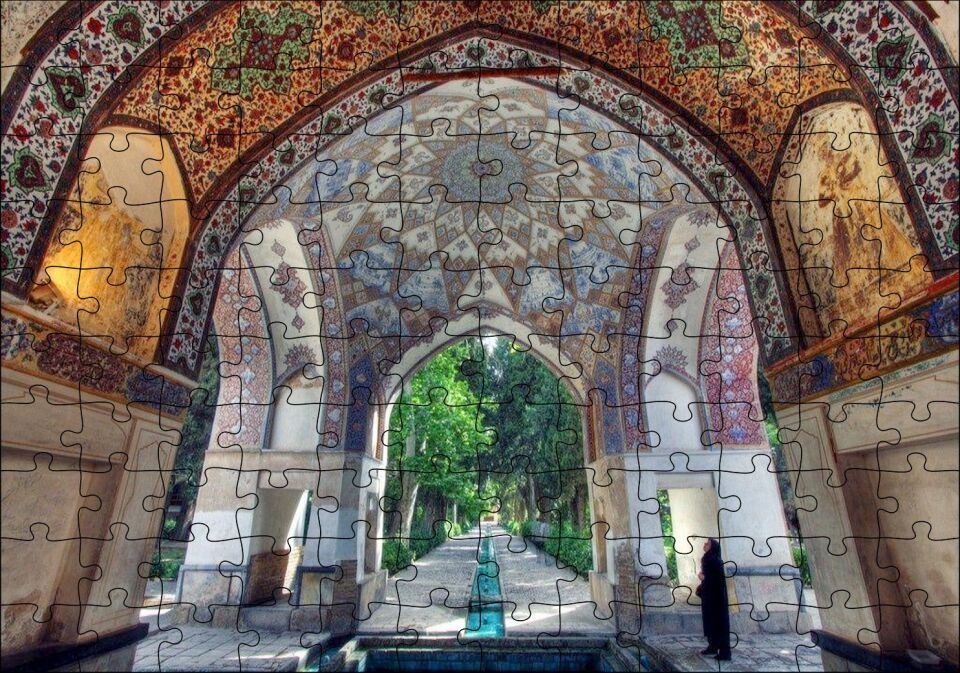 İran'da Bir Yapıda Tavan Süslemeleri Puzzle Yapboz MDF Ahşap 120 Parça 24 cm X 34 cm