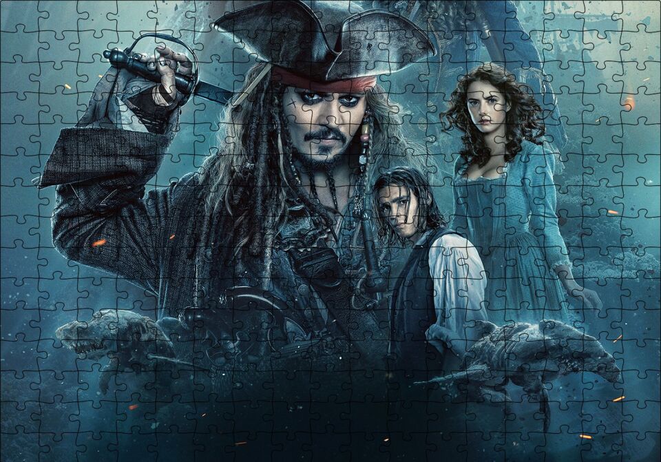 Karayip Korsanları Film Puzzle Yapboz MDF Ahşap 255 Parça 34 cm X 49 cm