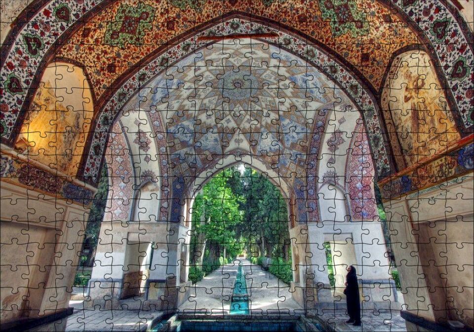İran'da Bir Yapıda Tavan Süslemeleri Puzzle Yapboz MDF Ahşap 255 Parça 34 cm X 49 cm