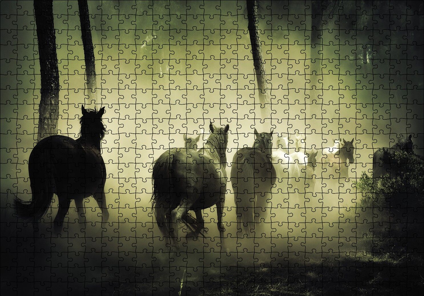 Horses Puzzle Yapboz MDF Ahşap 500 Parça 49 cm X 68 cm