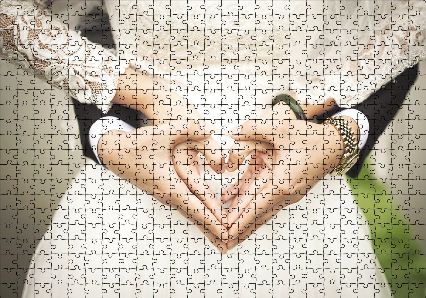 Damat Gelin Kalpli Eller Puzzle Yapboz MDF Ahşap 500 Parça 49 cm X 68 cm